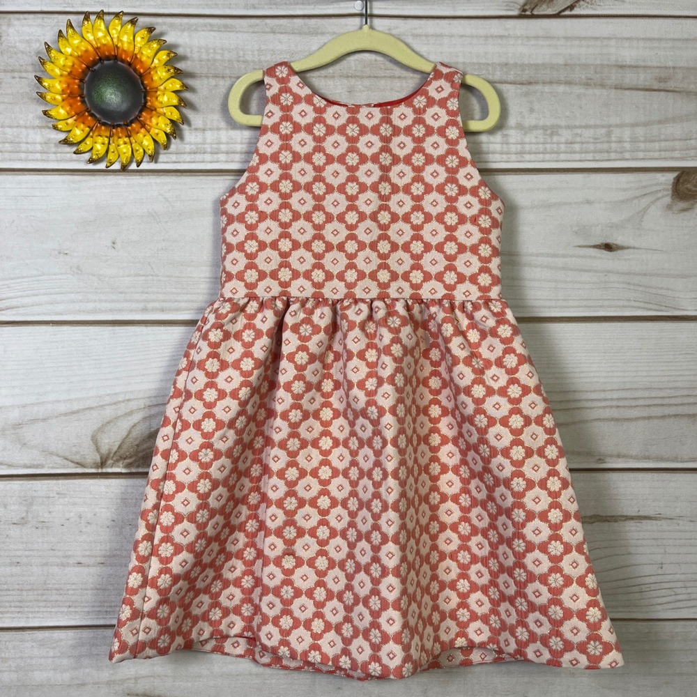 Janie‎ and Jack girls 6 Formal Dress Coral Floral Pattern Holiday Party Easter